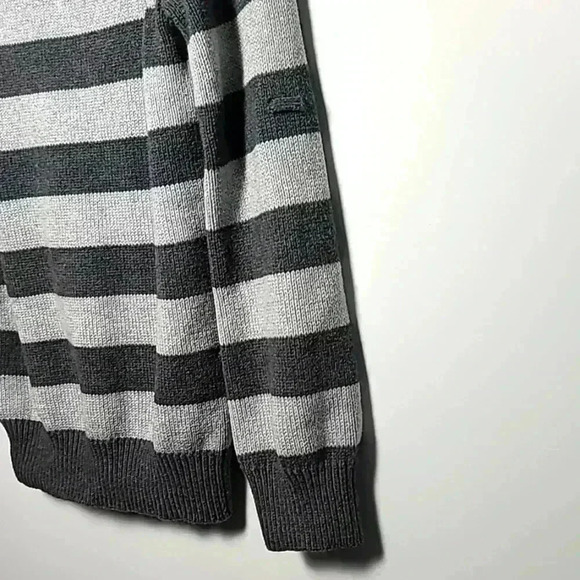 GAP Striped Cowl Neck Sweater In Black And Grey Size Medium - Picture 8 of 9